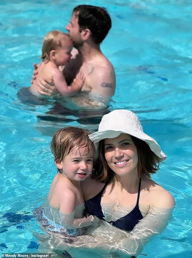 She and Goldsmith, 38, married in 2018, and they share sons August 'Gus' Harrison, three, and one-year-old Oscar 'Ozzie' Bennett
