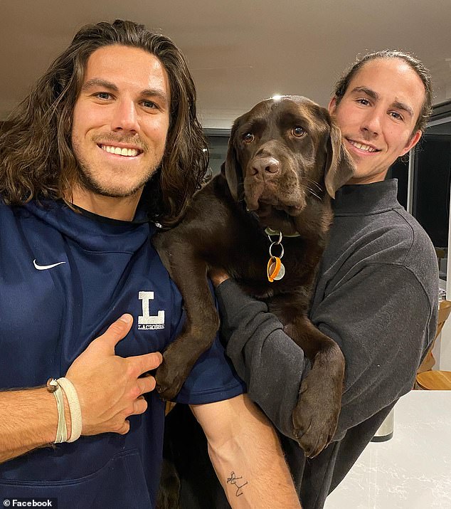 The Robinson brothers went to Coachella before heading to Mexico to surf. Callum (left) was based in the US, where he was a lacrosse player known as 'the Big Koala', and Jake (right), who worked in regional hospitals across Australia, had flown in to visit him