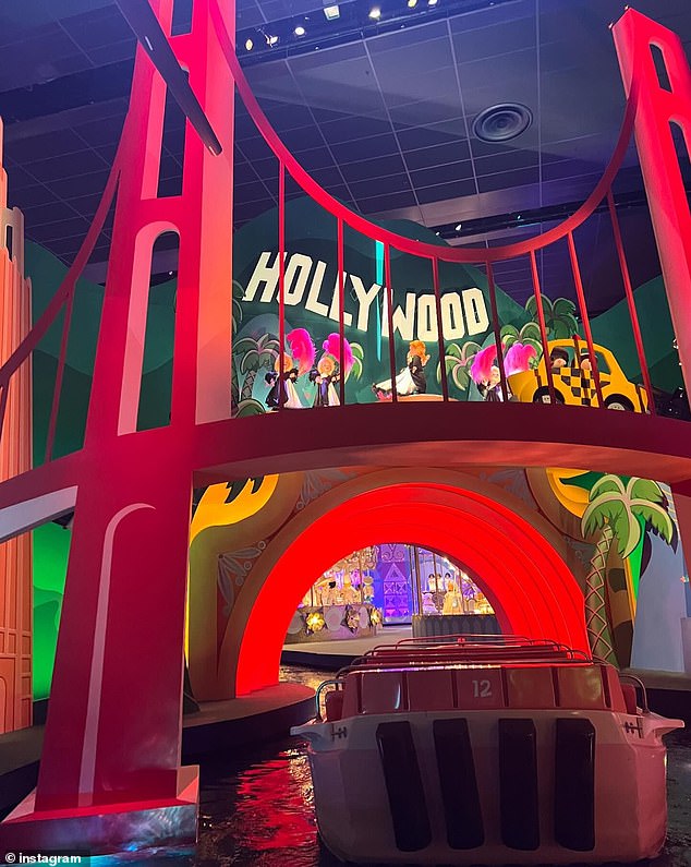 She posted a short video of the Hollywood scene on the It's a Small World ride in Thursday's IG post