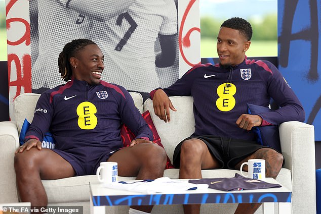 Ezri Konsa (right) says he and his England teammates watch Love Island every night with great enthusiasm