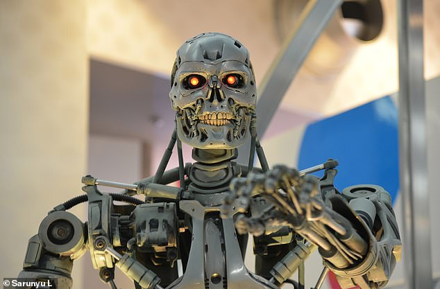 The common scenario in which AI poses a threat to humanity often involves 'killer robots' – but in the short term, AI software could be responsible for security disasters (file photo)
