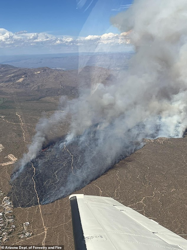 The fire started earlier on Thursday and was 0 percent contained by the evening, fueled by wind and warm, dry weather