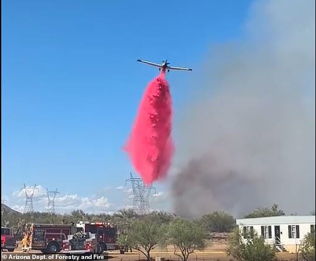 The Arizona Department of Forestry and Fire Management and Tonto National Forest wildfire teams are battling the blaze Friday