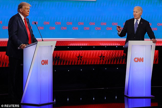 Donald Trump and President Joe Biden during the first presidential debate