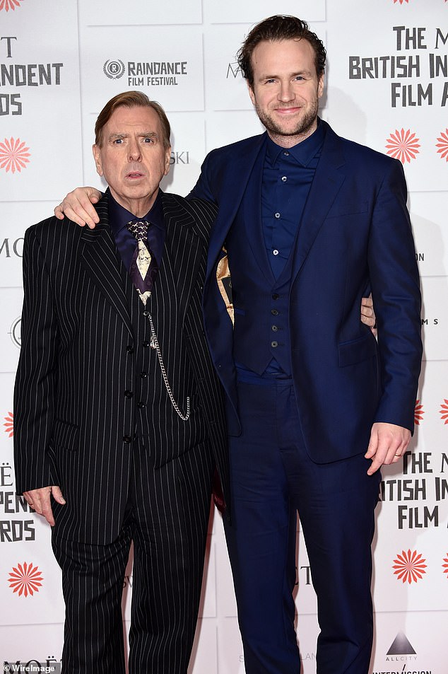 Rafe (right) is the son of movie star Timothy Spall (left) (Timothy and Rafe pictured in December 2014)