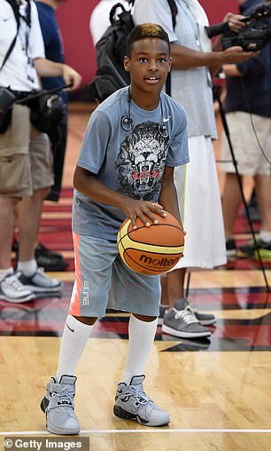 Bronny in 2015 during a practice session in Las Vegas