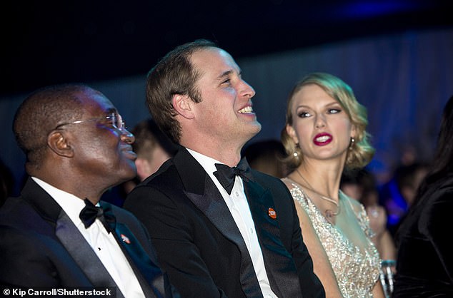 William and Taylor pictured together at the gala dinner at Kensington Palace in 2013, where the two first cemented their special friendship