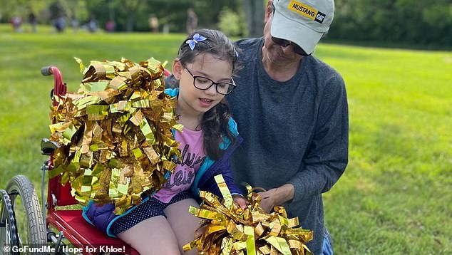 Khloe's father, David Garcia, and her teachers noticed she was having trouble walking and jumping last year.  Within weeks, she could barely close her backpack