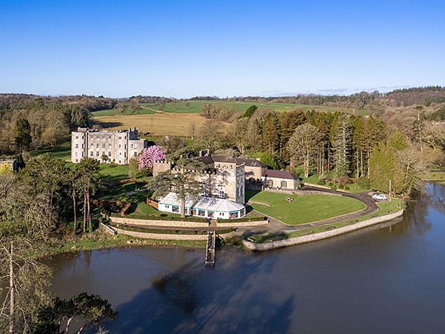 Drone footage of the hotel that Hanbury and his wife Emma compared to a prison on social media