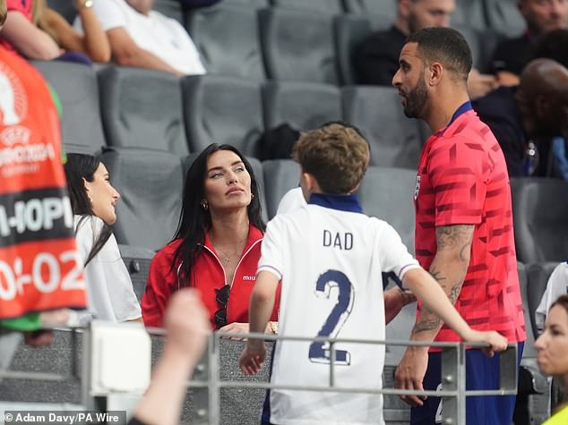 Annie, 32, mother of Kyle's four sons, attended England's Euro 2024 match against Denmark at the Frankfurt Arena in Germany last week