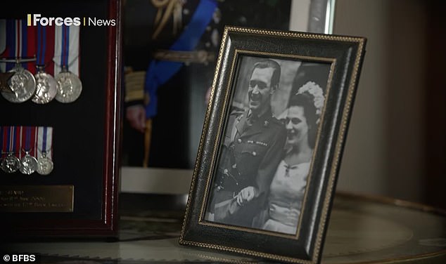 On the table is a photograph of Camilla's parents, Major Bruce Shand and Rosalind Cubitt, taken at St Paul's Church in Knightsbridge, London on their wedding day, January 2, 1946.
