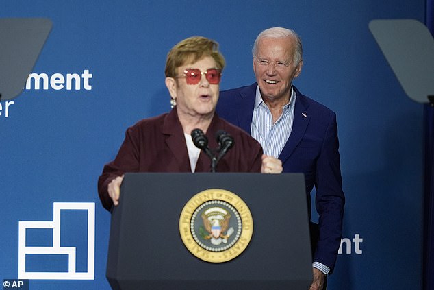 John gave Biden a shoutout during his speech, saying the fight for freedom and equality for LGBTQ+ people continued