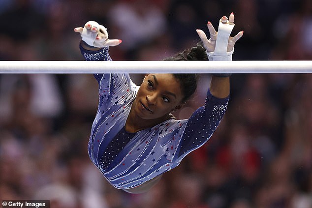 Biles performed flawlessly on the uneven bars, where she rode to a second place finish