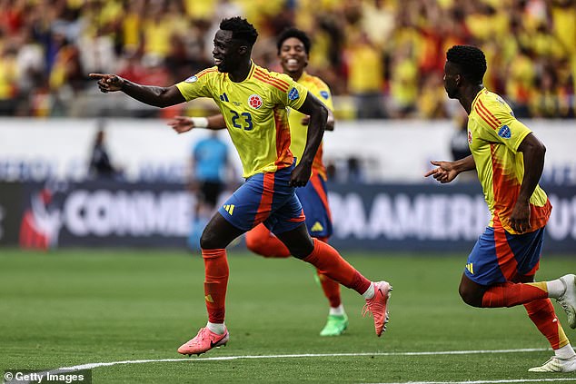 Former Spurs defender Davinson Sanchez scored a header in the 59th minute to put Colombia ahead 1-0