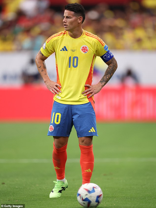 James Rodriguez, Colombia's captain, provided an assist for his team's third and final goal