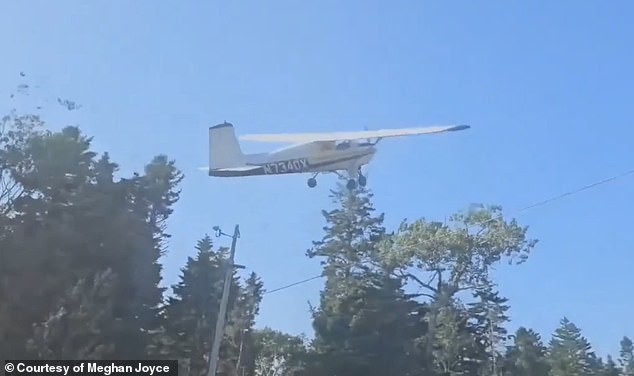 In the moments before the crash, the plane narrowly missed a low-hanging power line before eventually hitting a row of trees.