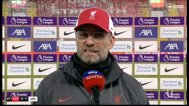 Klopp came after Keane after hearing the final words of the Irishman's analysis of their 3-1 win against Arsenal