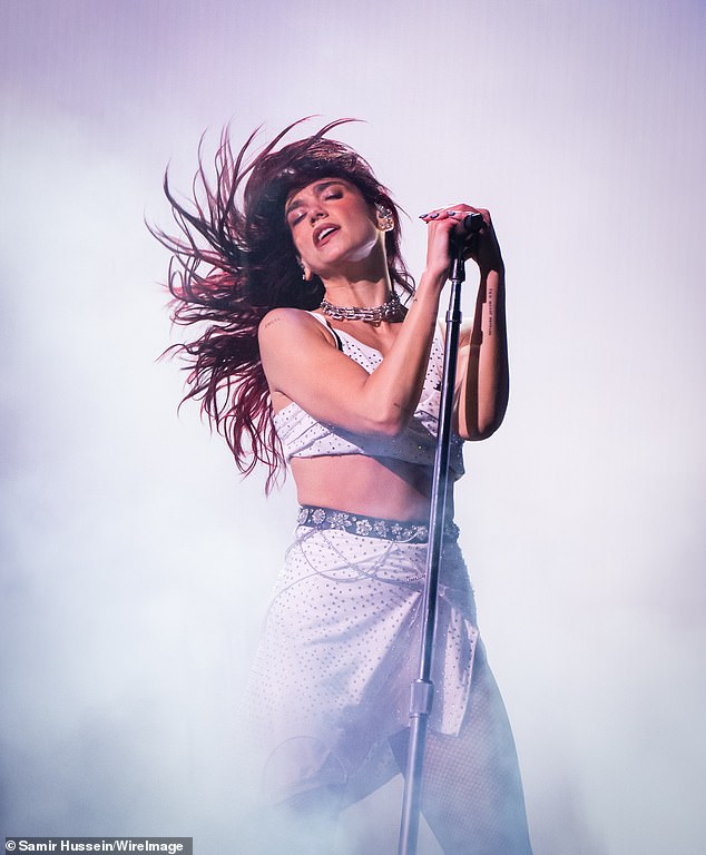 The hitmaker, who was headlining the Pyramid Stage for the first time, shared her nerves and excitement by shouting 'What the f***' as she spoke to the crowd