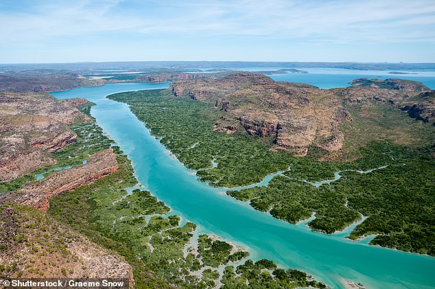An aerial view of Porose Creek and Naturalist Island, Prince Frederick Harbour, Kimberley Coast, WA is shown. Kimberley is one of the areas trying to attract childcare workers with high salaries