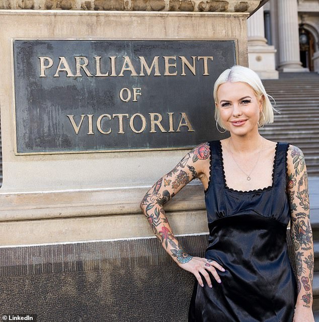 Ms Purcell (pictured) is the youngest woman in any Australian parliament and the second youngest woman ever elected to the Victorian Legislative Council