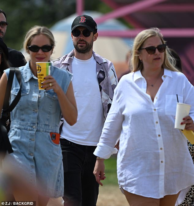 The comedian was seen mingling with other festival-goers