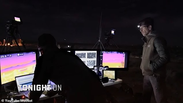 The men set up cameras to capture the balls of light flying through the sky