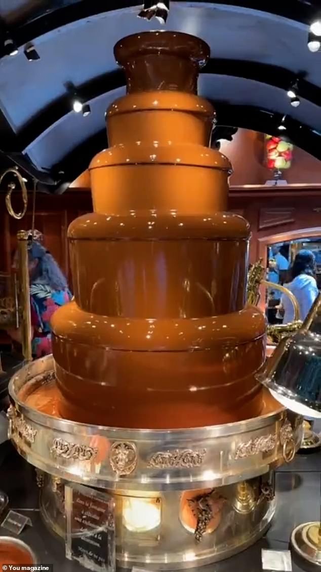 The chocolate fountain is part of an epic spread.  It would take ten visits to even do it justice