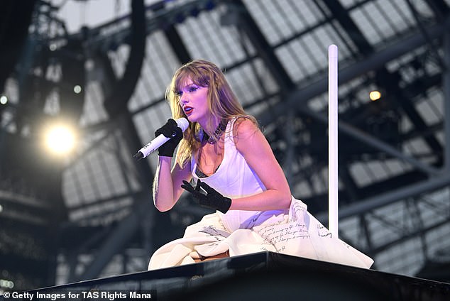Swift won over the crowd by saying: 'I haven't been able to play a song in Dublin in five years.  Nobody does this like you' (Pictured in Dublin on June 28)