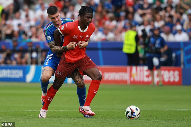 Breel Embolo (foreground) put Italy in trouble but lacked the sharpness of previous performances