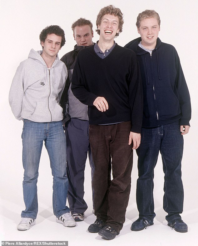 The group had formed just a year earlier (photo: Guy Berryman, Jonny Buckland, Will Champion and Chris in 1999)