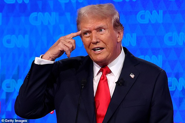 Former US President Donald Trump during the presidential debate on June 27