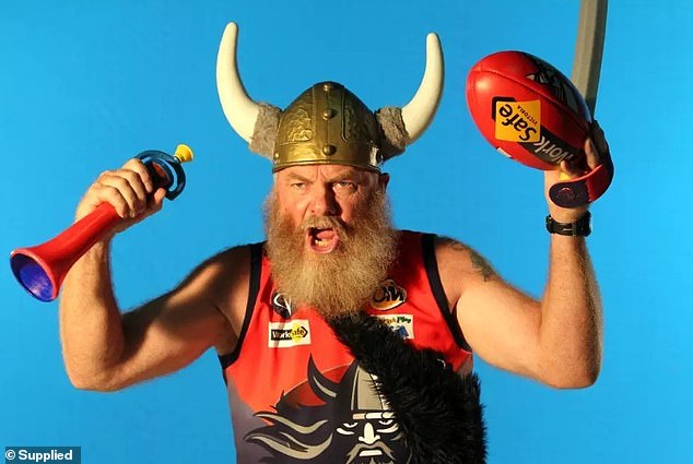 Peter Pattenden, 59, was the unofficial mascot of the Wodonga Raiders and has been described by his daughter as a 'character' and much-loved bus driver