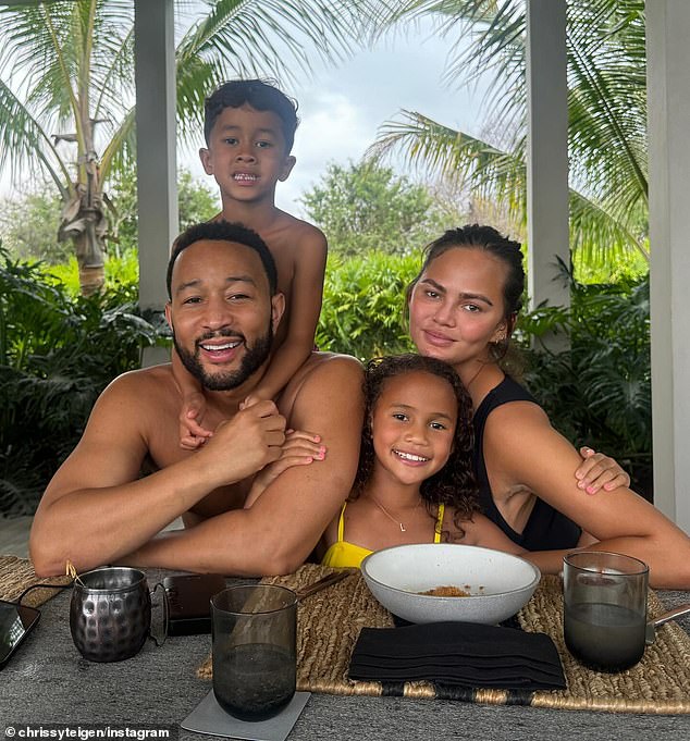 She shares all four children with her husband John Legend, 45