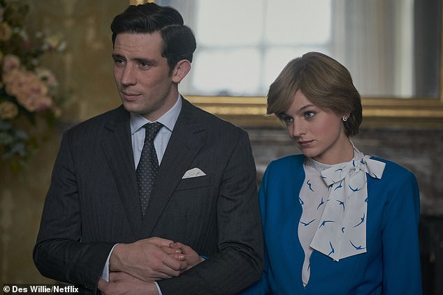 Emma, ​​seen here in The Crown as Princess Diana opposite Josh O'Connor as Prince Charles
