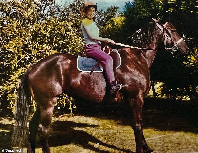 “Live well, laugh often, and remember to have fun with my horses and your children,” wrote Teresa (photo in her younger years)