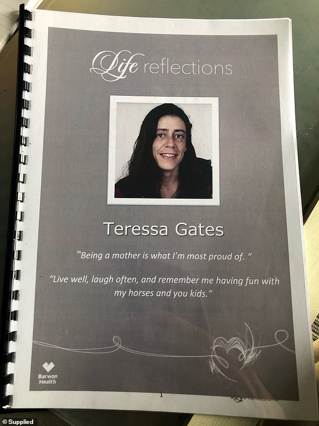 ¿Teressa was an absolutely sweet mother.  She would have done anything for her children and anything for anyone else...