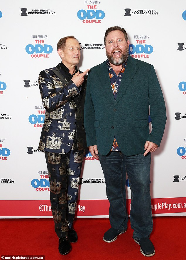 Elsewhere, stars of the hour Todd McKenney, 59, (left) and Shane Jacobson, 54, (right), posed up a storm on the red carpet ahead of their starring roles in the piece