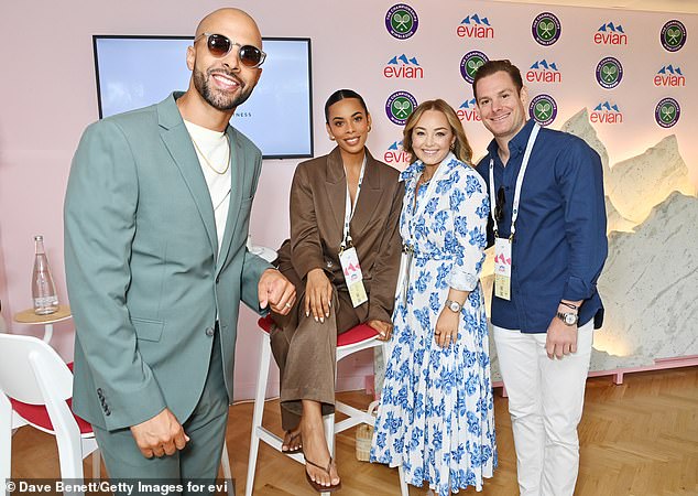 It was around the time Alice met her now husband Paddy (right) that she got a warning that having children might be difficult.  Pictured with Marvin and Rochelle Humes at Wimbledon