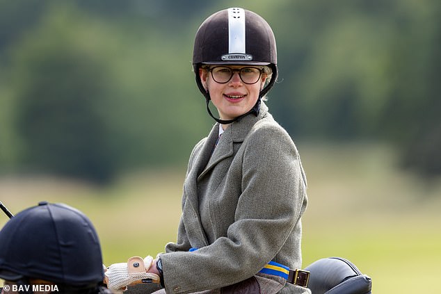 The royal, who is a horse lover, looked comfortable as she climbed into the saddle - taking part in the sport she loves
