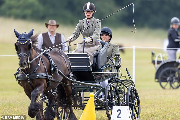 The young royal looked focused as she took part in the second day of the event, where she finished second