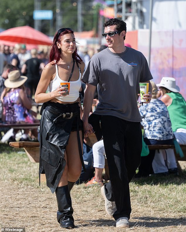 The 29-year-old One Kiss singer and the 34-year-old actor first started dating in January and couldn't keep their hands off each other at the Worthy Farm event last weekend.