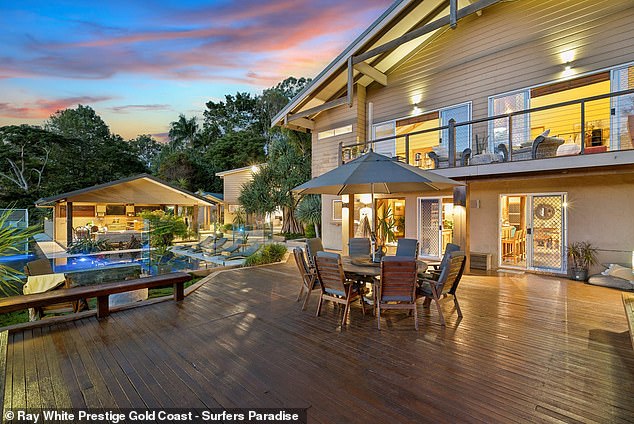 The huge deck provides a great entertaining space that connects each building and makes the estate feel less spread out