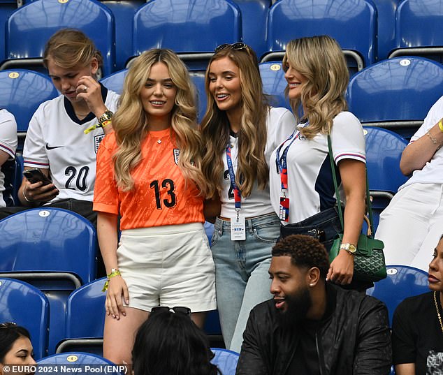 Dean Henderson's wife Georgina Irwin and Conor Gallagher's partner Aine May Kennedy stood together before the match
