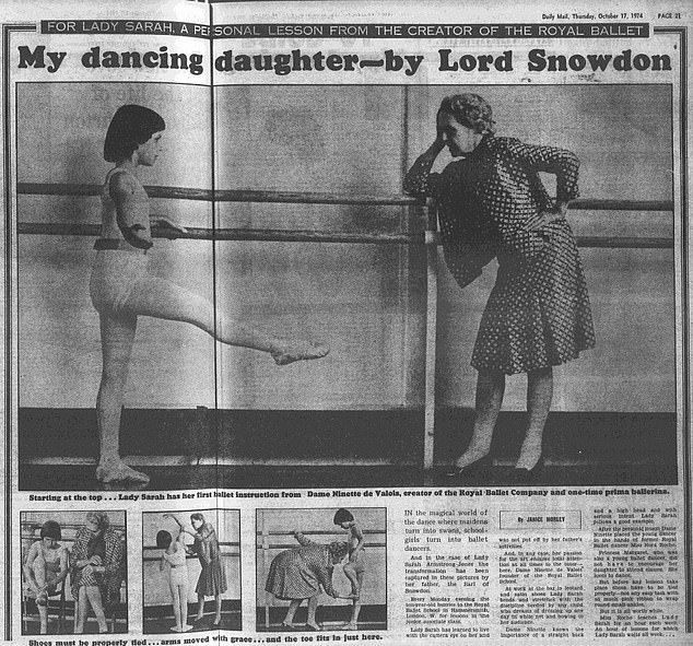 The Daily Mail report from October 1974 that revealed Lady Sarah's ballet lesson