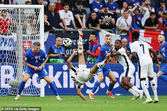 Bellingham's bicycle kick in the 95th minute saved England's Euro 2024 hopes