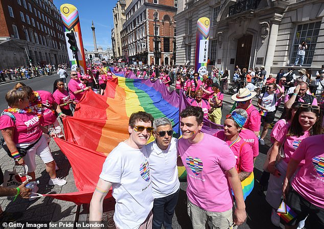 Parade-goers during Pride in London on June 29