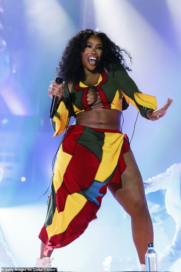 On Saturday, SZA made a big announcement on stage during her BST Hyde Park performance, a day before her headlining performance at Glastonbury (pictured in 2022)