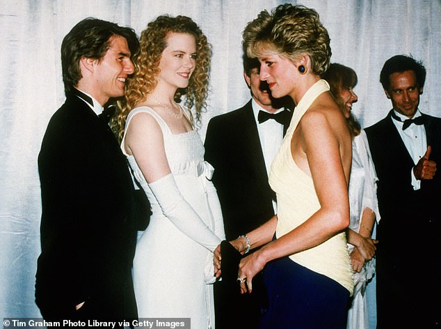 Tom is known to be a big fan of the British Royal Family - so it's perhaps no wonder there's been a potential spark between him and the late Princess Diana.  In 1992, while married to Nicole Kidman, Tom invited Diana to another London premiere of Far and Away