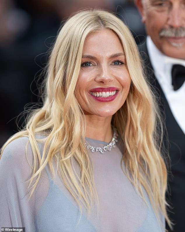 Sienna Miller attends the Horizon: An American Saga red carpet at the 77th annual Cannes Film Festival in May