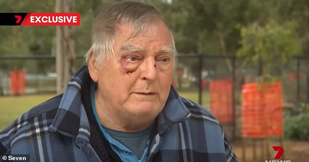 78-year-old Richard Becker from Adelaide claims he and his wife were attacked for allegedly walking their dog in the 'wrong part' of the park